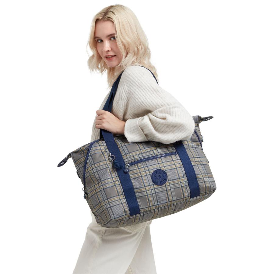 kipling キプリング 公式 ボストンバッグ ART M(Blue Grey Plaid kipling キプリング 公式 ボストンバッグ ART M(Blue Grey Plaid
