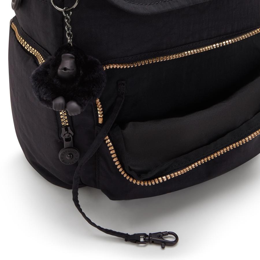 Kipling ゴールド リュック｜正規店購入｜軽量ナイロン｜チャーム付き kipling（キプリング） 公式 リュック バックパック CITY ZIP S