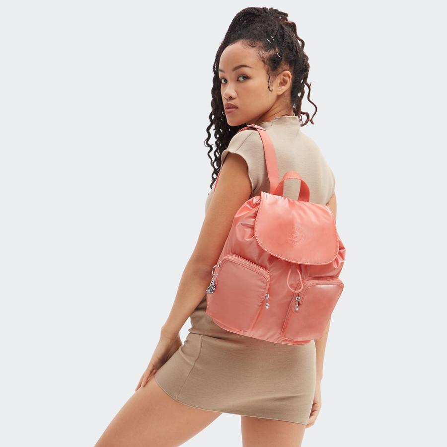 New! Kipling Shiny Peach Backpack Kipling | Bags | Kipling Shiny Peach Backpack | Poshmark main image 4