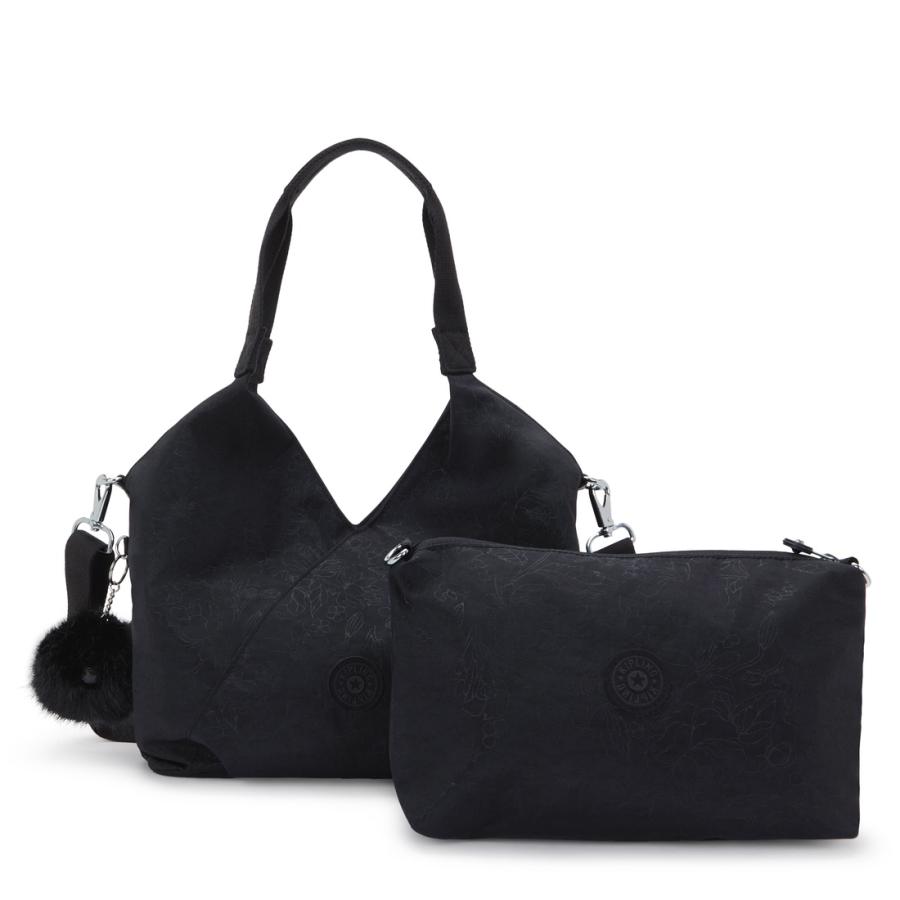 【新品未使用】キプリング kipling 2025年購入品 ブラック花柄バルーン kipling（キプリング） 公式 トートバッグ BALLOON(Black Floral Em