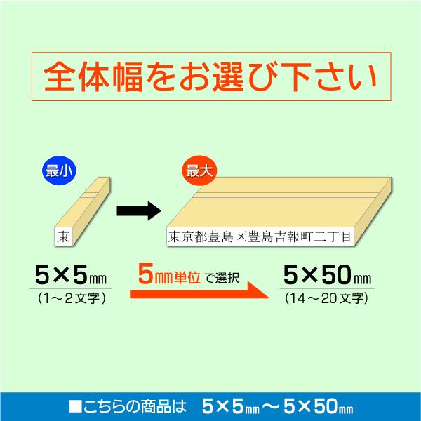 送料無料 ゴム印 1行 オーダー 5×5~50mm ポスト便限定 文字10pt 格安スタンプ 氏名お名前 科目 住所 判子 印鑑｜kippo｜06