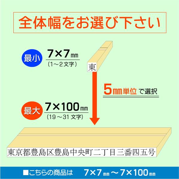 送料無料 ゴム印 1行印 オーダー 7×7~100mmサイズ ポスト便限定 文字