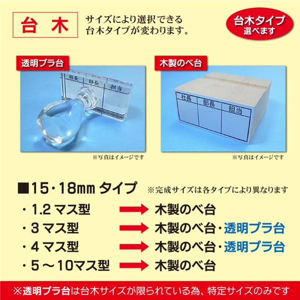 決裁用枠付ゴム印 18mmタイプ 稟議 回覧印 承認印 1マスから最大10マス