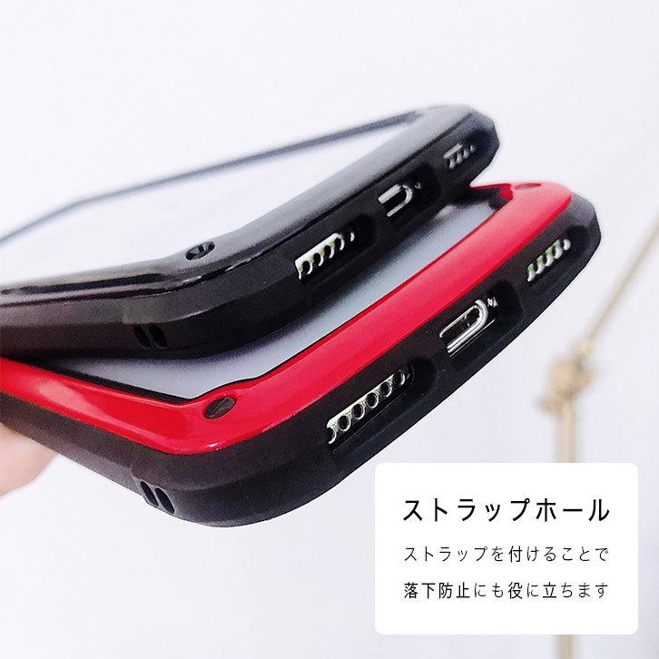 iPhoneケース カバー 背面強化ガラス ガラスケース 耐衝撃 iPhoneXS iPhoneXR iPhoneXSMAX TPU カラバリシンプル｜kira-bsmile-shop｜13