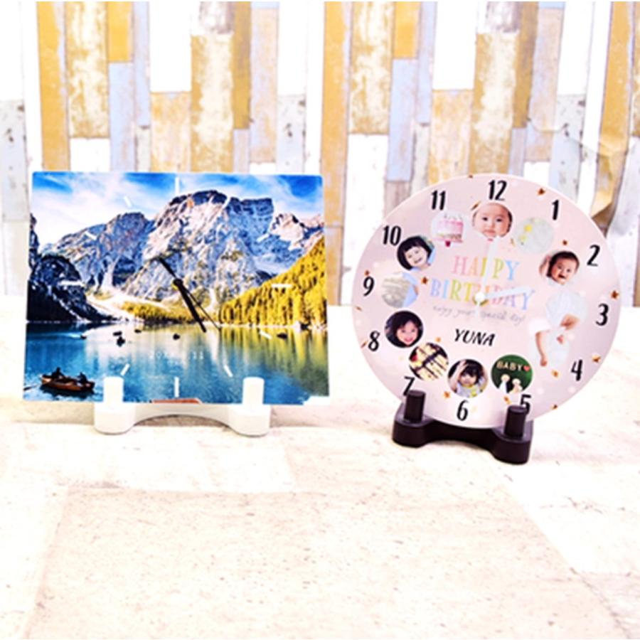 高い素材 長方形 写真プリント時計 オーダーメイド オリジナルデザイン 写真 ペット ロゴ こどもの絵 置き時計 カラー ブラック Www Oroagri Eu