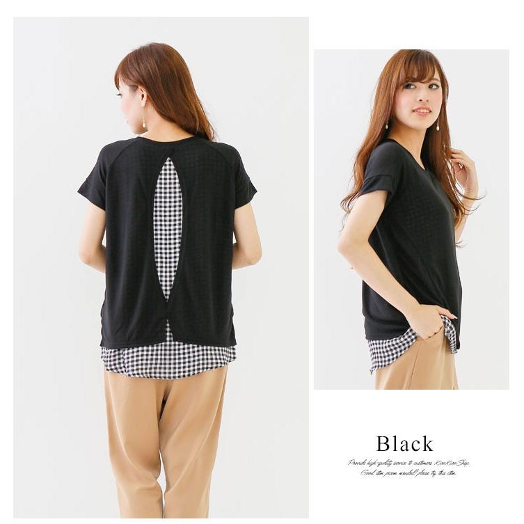 春夏 カットソー レディース チェック柄 Tシャツ ニット半袖 プルオーバー 重ね着 レイヤード 8 Cdt6005 Kirakirashop By Kg Market 通販 Yahoo ショッピング