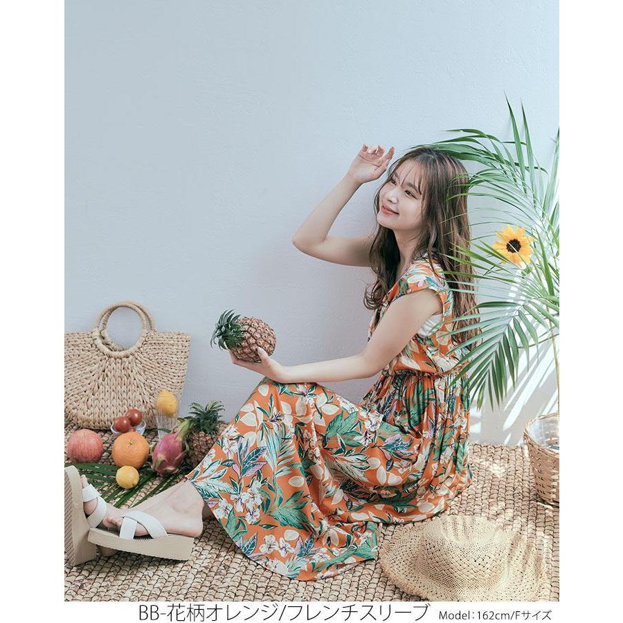マキシ丈 ワンピース 春夏 ロングワンピース 花柄 フラワー ボタニカル 総柄 ミモレ 膝丈 リゾート ノースリーブ ブラウジング ウエストゴム 4 Cjb5003 Kirakirashop By Kg Market 通販 Yahoo ショッピング