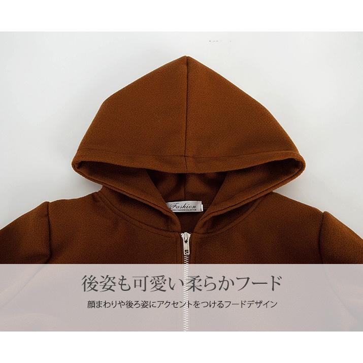 ジップパーカー ジップアップ フードパーカー 春夏 羽織り ウエストフリル ひらひら ギャザー メルトン生地 起毛生地 レディース トップス 厚手 Cnc0576 Kirakirashop By Kg Market 通販 Yahoo ショッピング