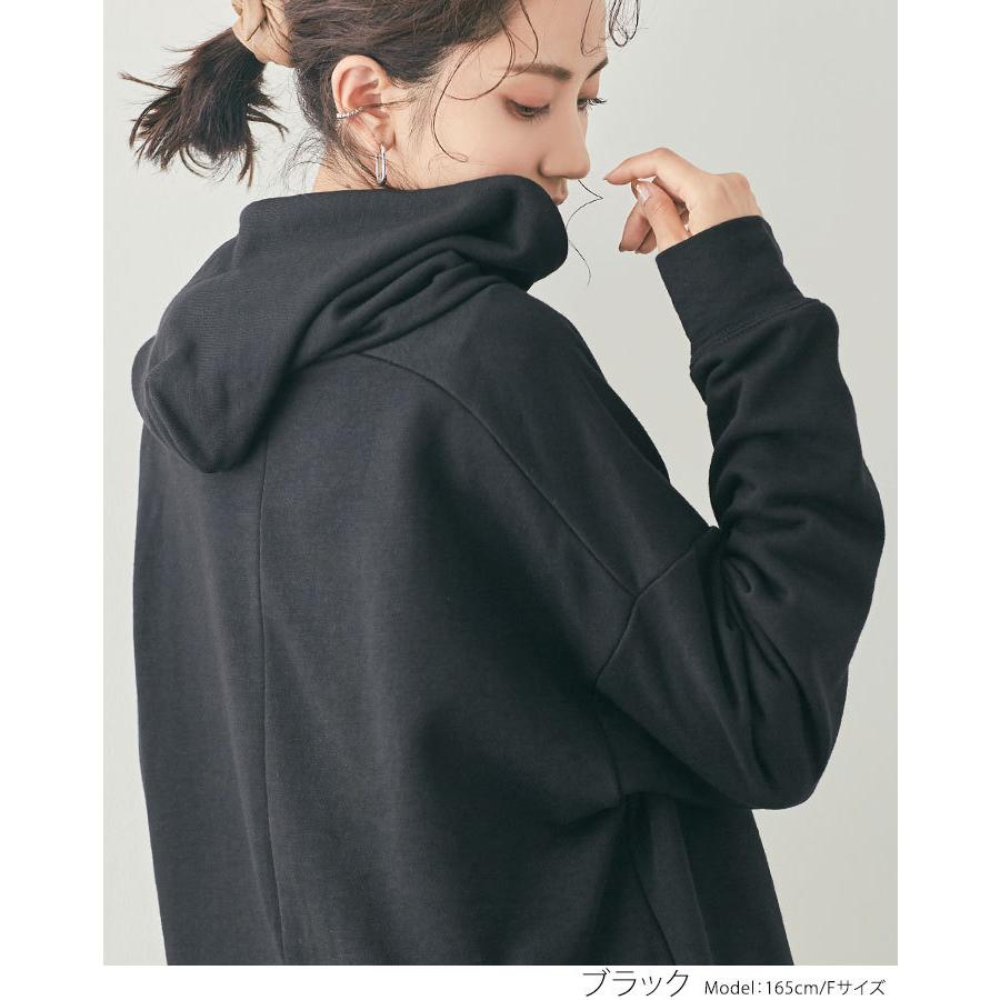 フーディー パーカー 春 夏 レディース トップス フードパーカー バックスリット ポケットなし シンプル 無地 体型カバー ゆったりサイズ 裏毛 紐なし Jet0016 Kirakirashop By Kg Market 通販 Yahoo ショッピング