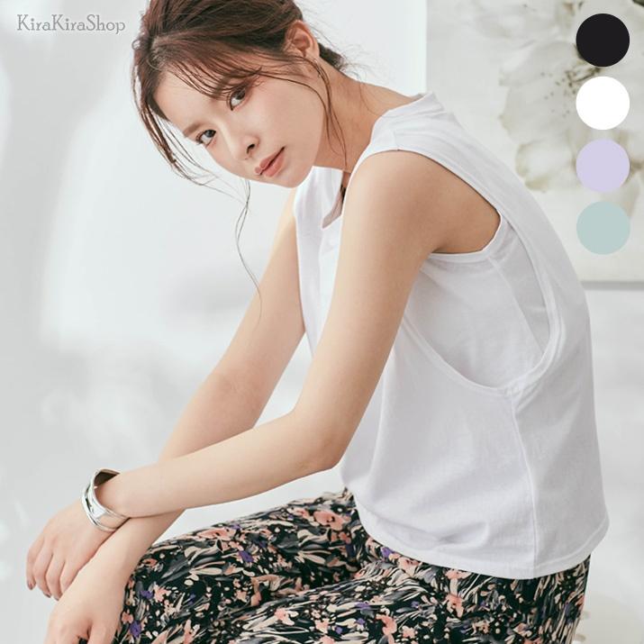 カットソー Tシャツ 春 夏 ノースリーブ タンクトップ レイヤード 重ね着風 2枚仕立て 2枚重ね カジュアル シンプル レディース トップス 無地 着回し 5 Jkd0037 Kirakirashop By Kg Market 通販 Yahoo ショッピング