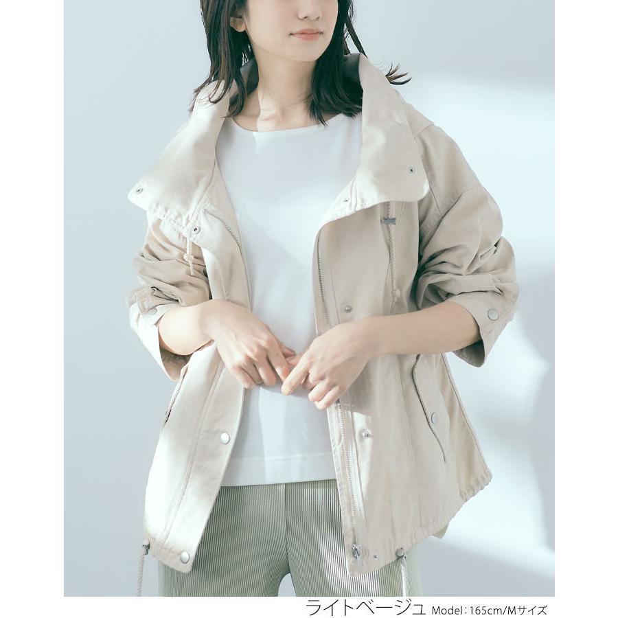 マウンテンパーカー 春 夏 マンパ ブルゾン レディース ライトアウター ミリタリージャケット ハイネック ドローコード コットンツイル 綿100 きれいめ Jks0141 Kirakirashop By Kg Market 通販 Yahoo ショッピング