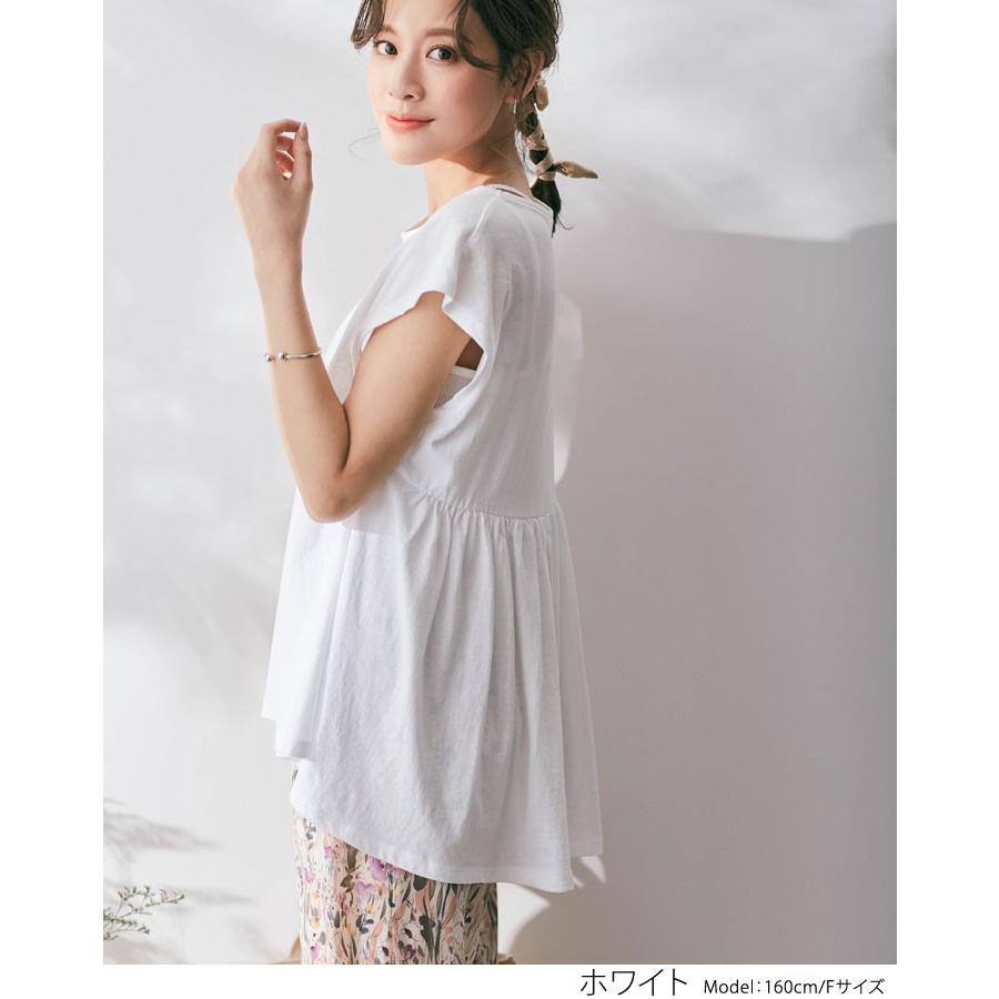カットソー Tシャツ 春 夏 半袖 フレンチスリーブ キャップスリーブ ノースリーブ バックフレア シンプル 無地 フリル レディース トップス コットン100 綿 5 Jkt0028 Kirakirashop By Kg Market 通販 Yahoo ショッピング