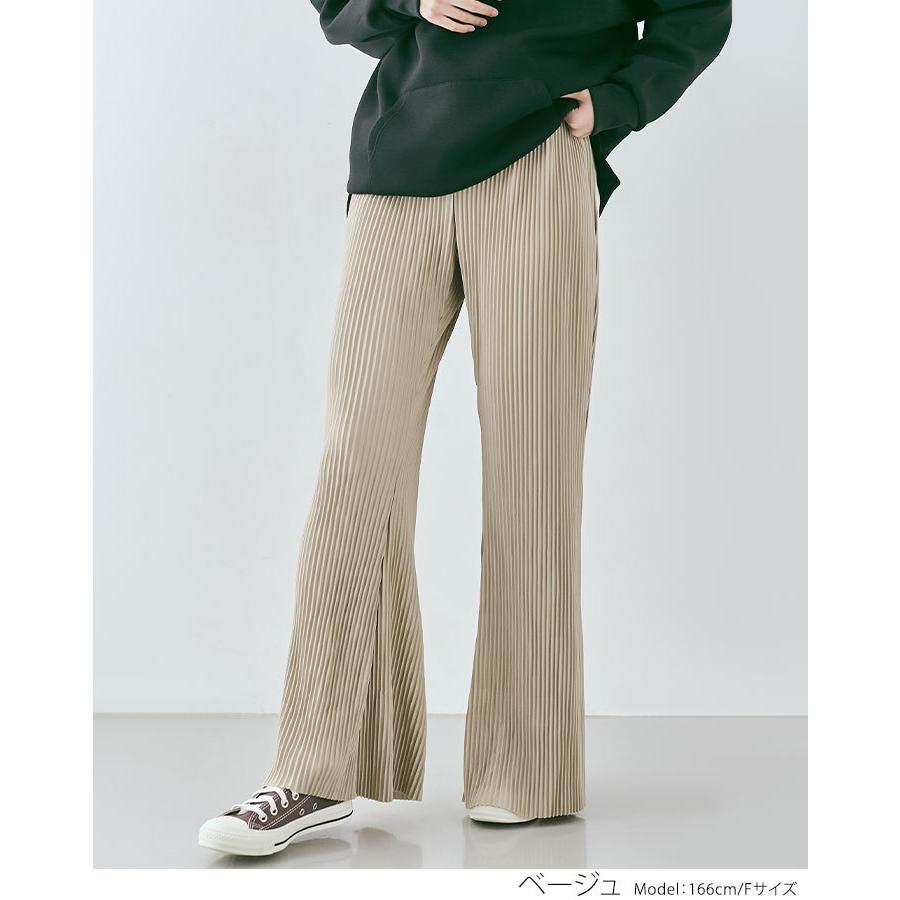 ワイドパンツ プリーツパンツ 春 夏 バギーパンツ フレアパンツ イージーパンツ レディース ベルボトム ウエストゴム ボトムス シンプル 大人カジュアル 10 Jnb0053 Kirakirashop By Kg Market 通販 Yahoo ショッピング