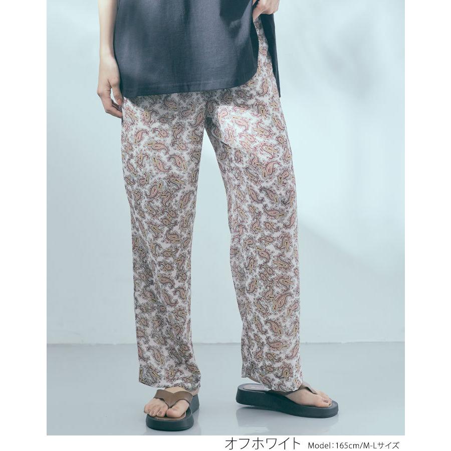 ボトムス ワイドパンツ イージーパンツ 春 夏 レディース 総柄パンツ ペイズリー柄 シフォン シアーパンツ 透け感 裏地付き ペチコート付き ウエストゴム 5 Jnb0072 Kirakirashop By Kg Market 通販 Yahoo ショッピング