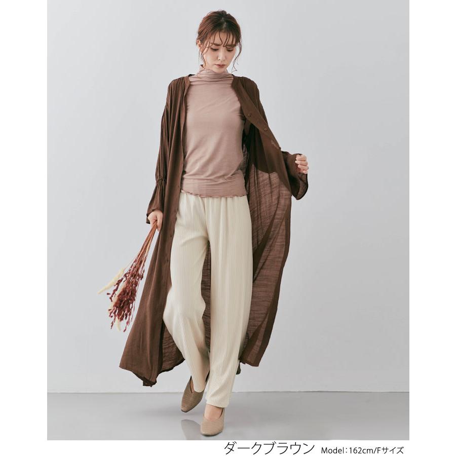 ロングワンピース シャツワンピース ロングガウン 秋冬 マキシ丈 シアー シースルー キャンディースリーブ スキッパー スラブ 2way 大人カジュアル 10 Jnp0060 Kirakirashop By Kg Market 通販 Yahoo ショッピング