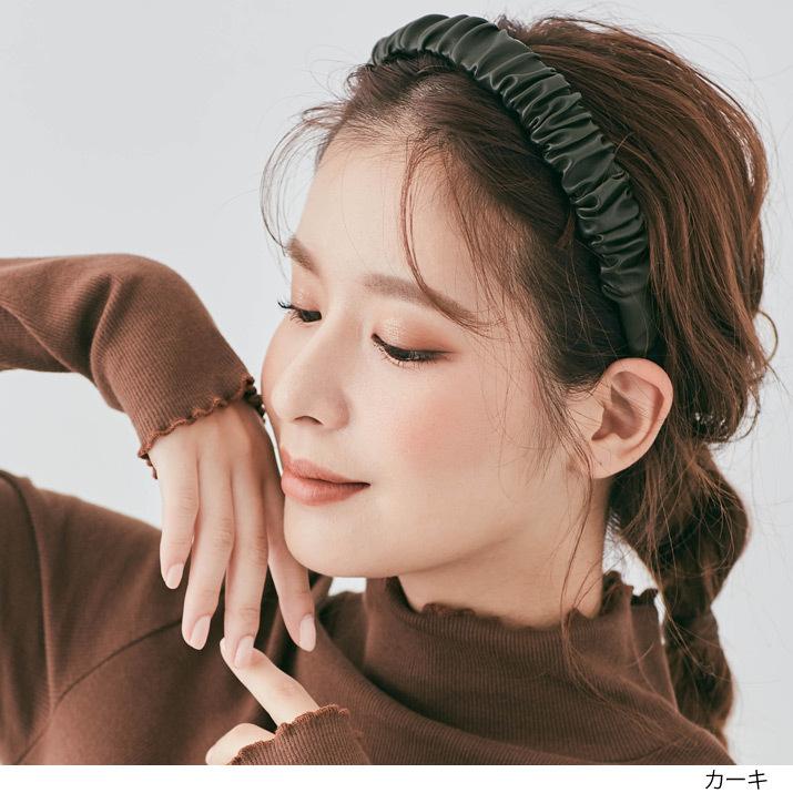 ヘアアクセサリー 髪飾り カチューシャ 春夏 レディース 小物 ヘアバンド エコレザー フェイクレザー 合皮 ギャザー ボリューム シンプル ヘアアレンジ Lag0134 Kirakirashop By Kg Market 通販 Yahoo ショッピング