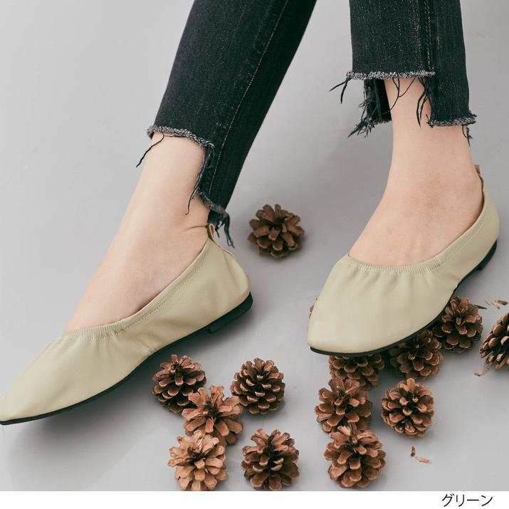 レディース 小物 靴 フラットシューズ フラットパンプス バレエシューズ ぺたんこ ヒールなし スクエアトゥ ギャザー エコレザー柔らかい シンプル 楽ちん 10 Las0059 Kirakirashop By Kg Market 通販 Yahoo ショッピング