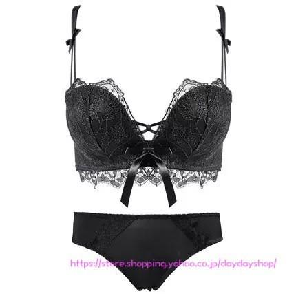 下着上下セット ノンワイヤーブラ ショーツセット 女性 美胸ブラ セクシーランジェリー アンダーウェア グラマー 脇肉補正 Abカップ ストラップ外せる レース 新しい到着