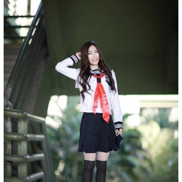 ベビーグッズも大集合 少女セーラーワンピース長袖ワンピースマリンセーラー服海軍風リボンロリ森ガールコスチュームロリータ原宿系チュニック Reseau Fbus Fr