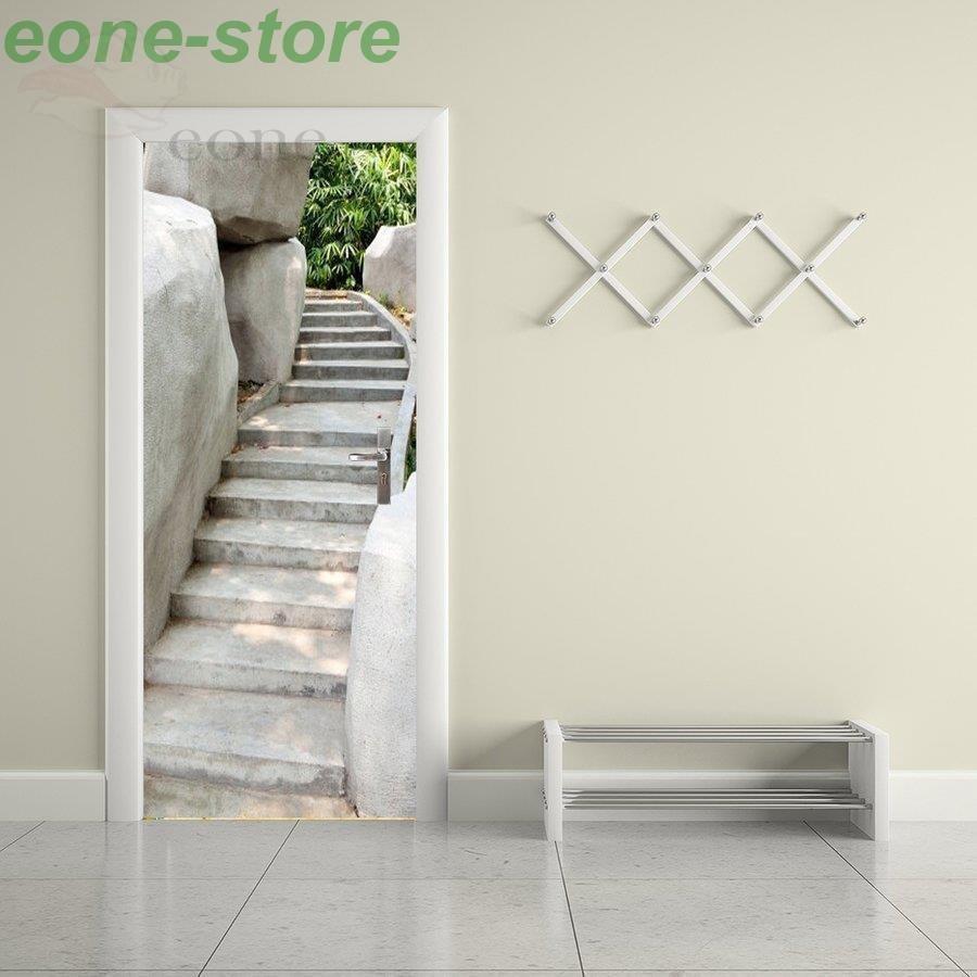 ウォールステッカー シール 貼ってはがせる 室内用ドア装飾シート 防水シール 部屋 ドアシート ドア壁紙 Diy おしゃれ 石 階段 飾り Bhsuarrade ウォールステッカー Buniaactualite Com