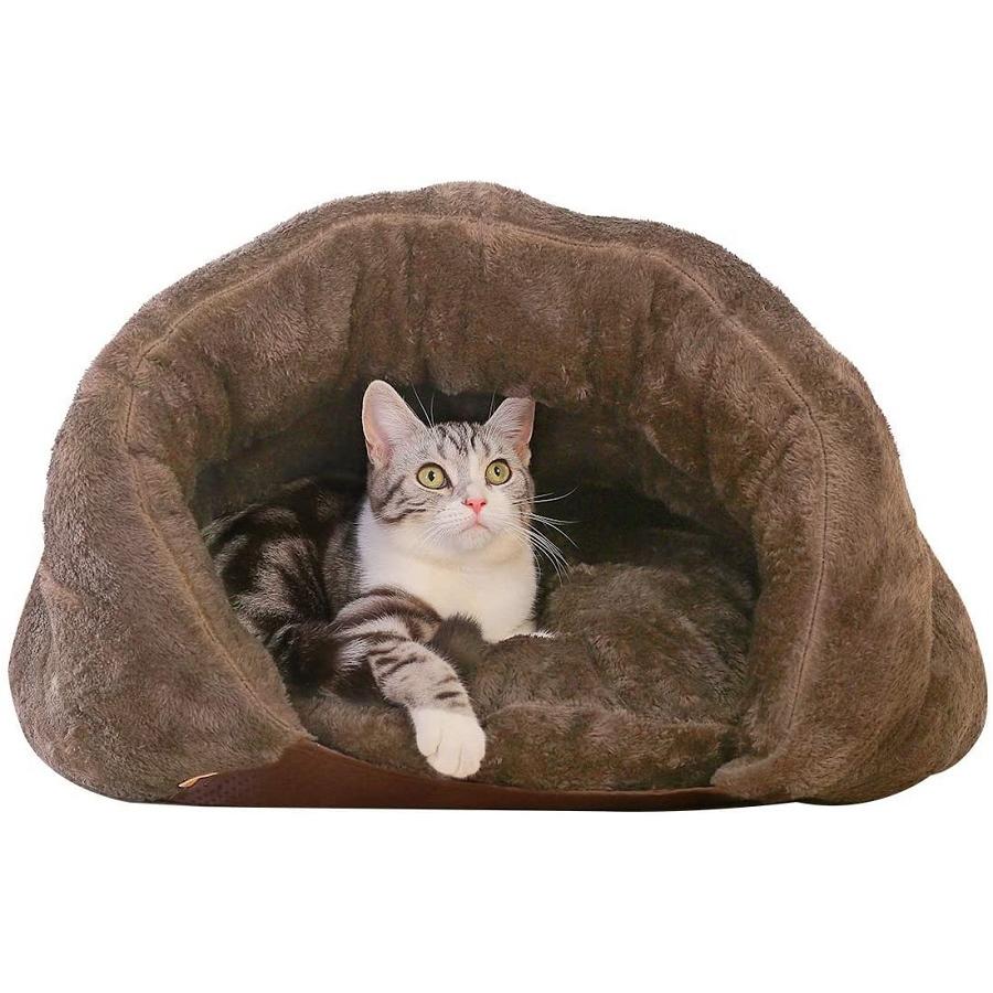猫ハウス 冬 猫用ベッド 猫 ドーム型 ベッド 犬小屋 可愛い 柔らか 水洗え 滑り止め 小型犬 キャット ペット小屋 室内用 クッション付き Vo Maowohz Kirabosistore2 通販 Yahoo ショッピング