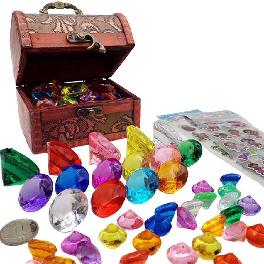 人気商品 カラフルな宝石と宝箱 おもちゃ 45点セット おままごと ごっこ遊び 子供用 女の子 ダイビングジェムプールのおもちゃ 水中水泳おもちゃセット プールパーティー Babylonrooftop Com Au