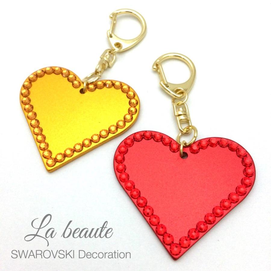 SWAROVSKI ハート キーホルダー チャーム ハート】*SWAROVSKI*スワロフスキー キーホルダー : La beaute - 通販