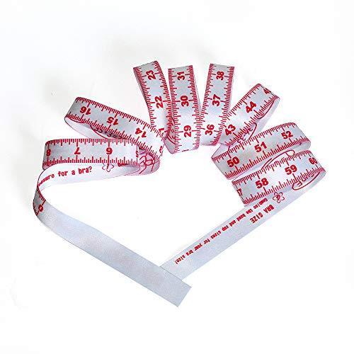 【限定特価】Wintape ピンクとホワイトの布製ブラテープメジャー、簡単に胸囲と体の測定ができます。 INCH Bra Tape Measure