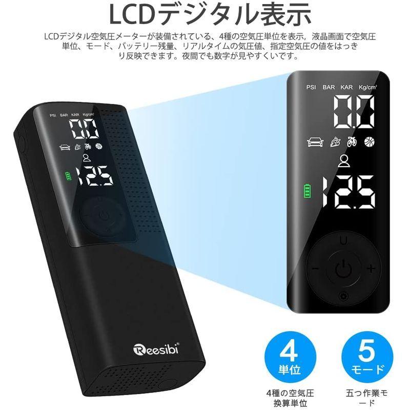 21新入荷 Reesibi 携帯ポンプ エアコンプレッサー コードレス充電式 自転車空気入れ 自動車タイヤエアーポンプ 電動エアーポンプ 空気入れ 電動 その他電動工具 Medicalvisaperu Com