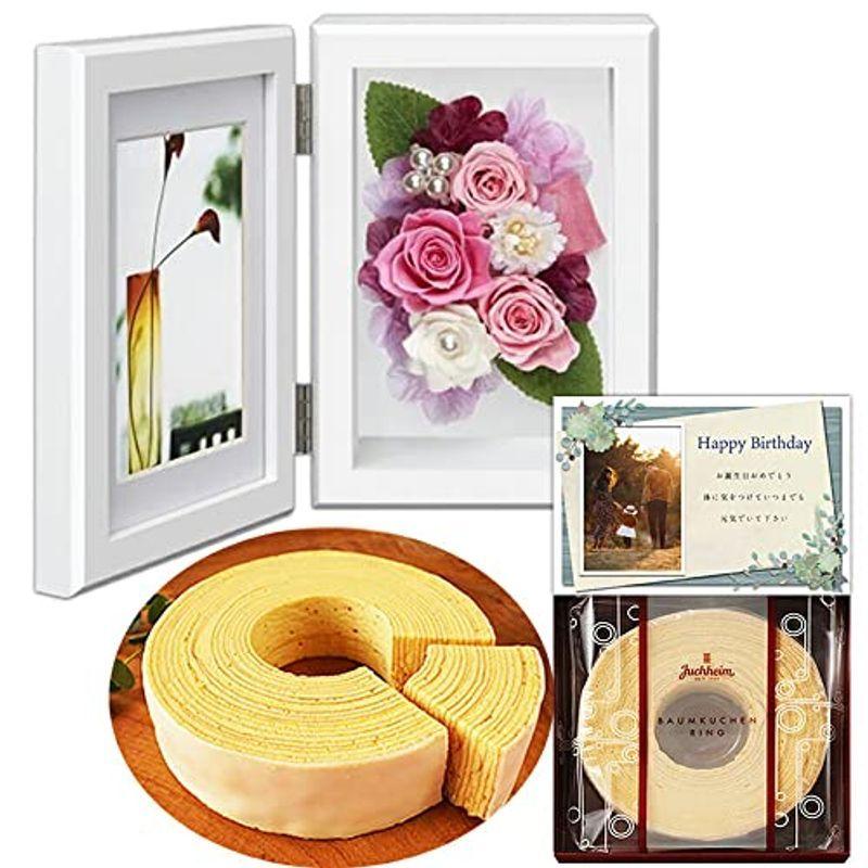 購入して無料で入手 花 プリザーブドフラワー プリフォトフレーム 縦 ピンク と ユーハイム バウムクーヘン ギフト セット プレゼント お祝い 定年 退職祝い 海外注文 Ssl Daikyogo Or Jp