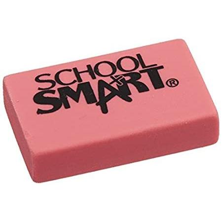 【超特価sale開催】  特別価格School Smart 000789 Block Shape Latex Free Medium Block Eraser, Pink&#4好評販売中 色鉛筆