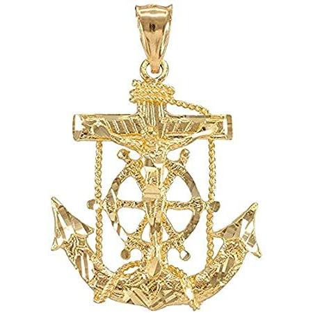 特別価格固体10 Xa0 K黄色ゴールドマリナー十字架アンカークロスペンダント好評販売中 アクセサリー ファッション 美容 B01cz2j4ji きらきら本舗 正規通販