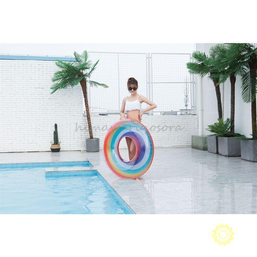浮き輪 浮輪 フロート 虹 子供 大人 120 90 80 70 60 海 プール レジャー 夏休み うきわ 海水浴 大きいサイズ キッズ レディース 水遊び ヒオキ かんたん水抜き・空気抜きプール フェスティバル ブルー 120cm PN0521