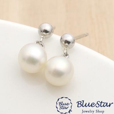 5.5〜6.0mm あこや本真珠スイングピアス Pt900 BlueStar : BlueStar 