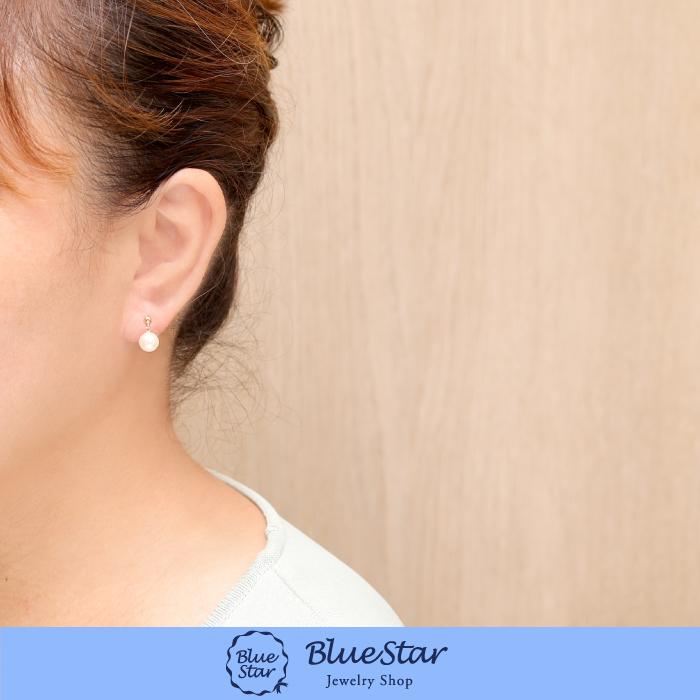 【7.0-7.5mm】あこや本真珠スイングピアス K18YG 7.0〜7.5mm あこや本真珠スイングピアス K18YG BlueStar : BlueStar