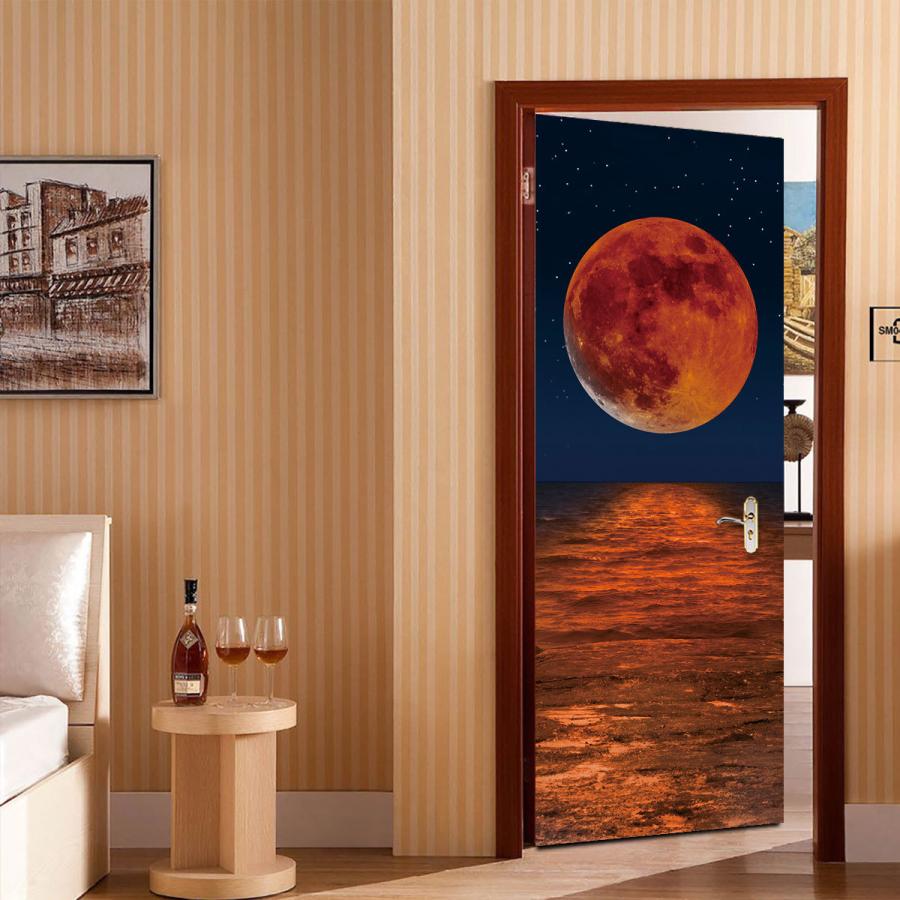 海と月 3d壁紙 おしゃれ ステッカー ウォール ドアステッカー 壁画 自己粘着防水壁紙 インテリア リビングルーム 家 店舗 装飾 Cwlb024 キラキラ市場 通販 Yahoo ショッピング