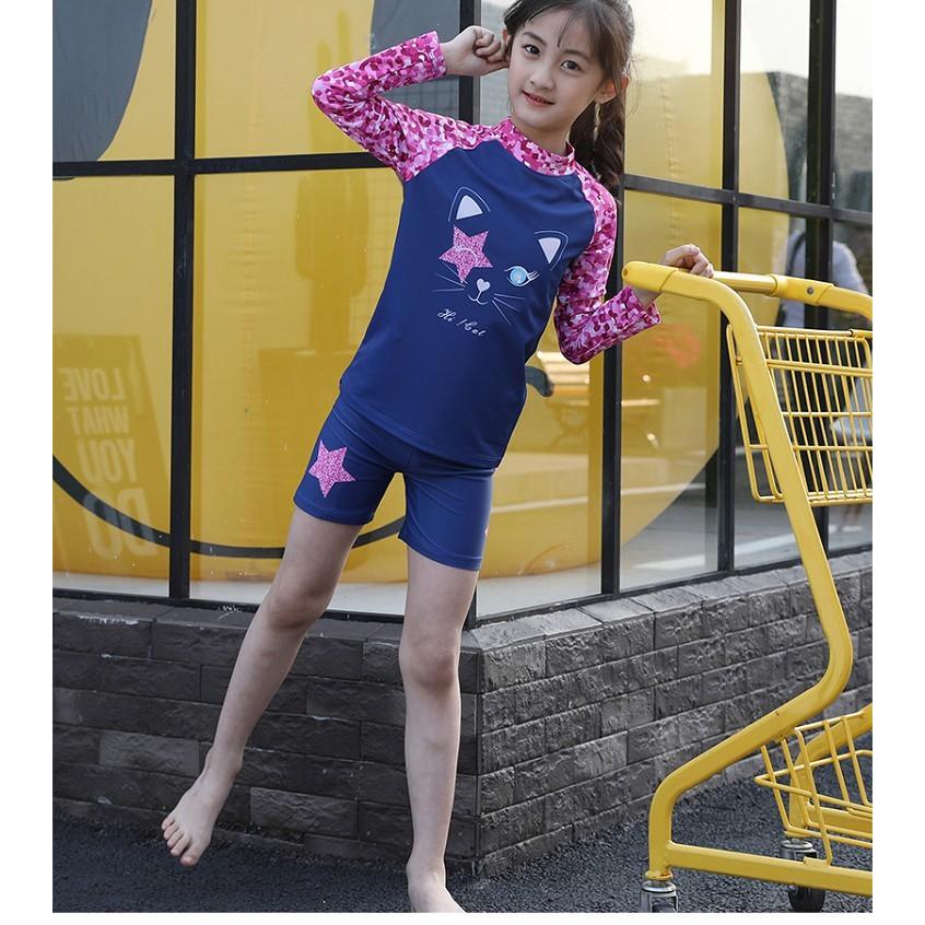 水着 女の子 子供 スクール水着 キッズ セパレート ジュニア 女児用 3点セット 長袖ラッシュガード 小学生 95cm 100cm 110cm 12 Etyy007 キラキラ市場 通販 Yahoo ショッピング