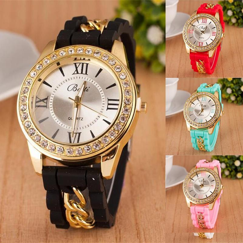 腕時計 レディース Botti 海外ブランド 可愛い ラインストーン チェーン 選べる9色 シリコンバンド クオーツ Hcy226 キラキラ市場 通販 Yahoo ショッピング