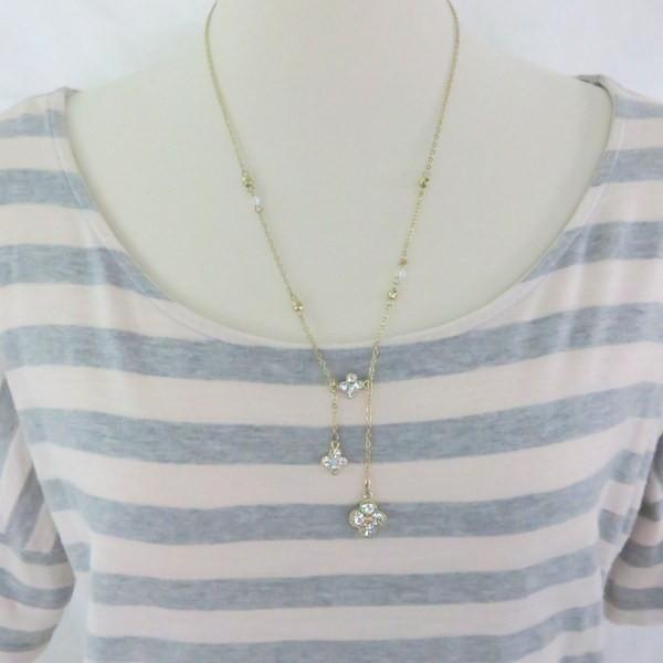 人気のフラワービジューとチェーンのｙ字ネックレスゴールド色 結婚式 二次会 オフィス 華やか プレゼント レディースアクセサリー メール便送料無料 nk アクセサリーkirakira Meヤフー店 通販 Yahoo ショッピング