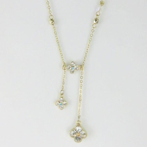 人気のフラワービジューとチェーンのｙ字ネックレスゴールド色 結婚式 二次会 オフィス 華やか プレゼント レディースアクセサリー メール便送料無料 nk アクセサリーkirakira Meヤフー店 通販 Yahoo ショッピング