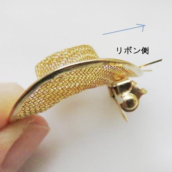 ブローチ 日本製麦わら帽子 完全限定！夏に合わせて☆軽い ゴールド色