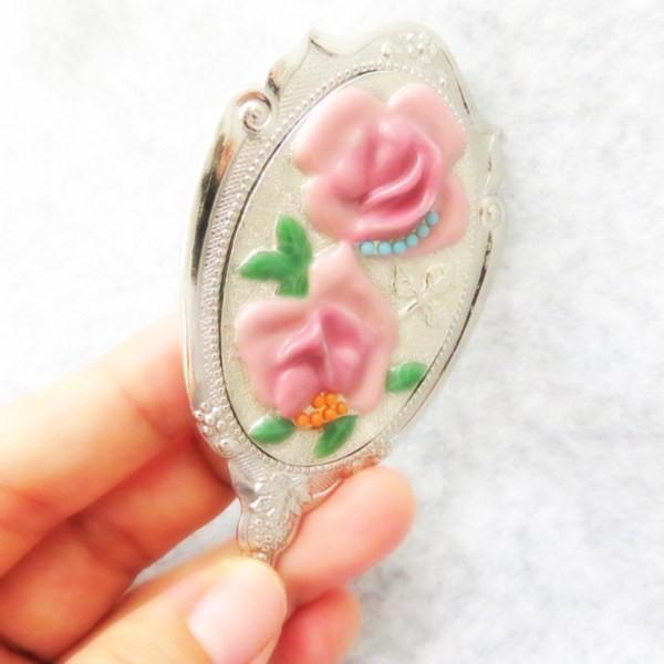 手鏡 ミラー ハンドミラー 宝物みたい☆ミニ手鏡 日本製 半透明エポが