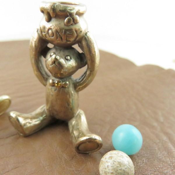 ☆天然石☆高品質シルバーオブシディアン♡三猿風くまさんセット♡置物♡