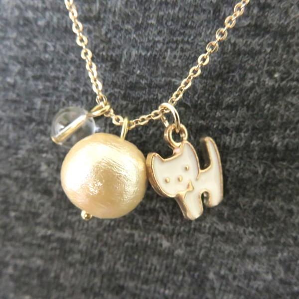 ネコ ロッククリスタル 石英 ネコカットネックレス ネックレス プレゼント ネックレス ネコ ロング ペンダント エポ ねこ 可愛い 天然石