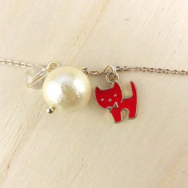 ネックレス ネコ ロング ペンダント エポ ねこ 可愛い 天然石
