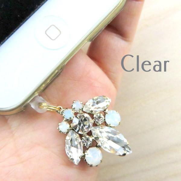 イヤフォンジャック イヤホンジャック スマホピアス クリスタル ガラス