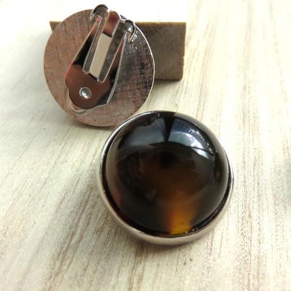イヤリング 大ぶり べっこう べっ甲 シンプル イヤークリップ 国産