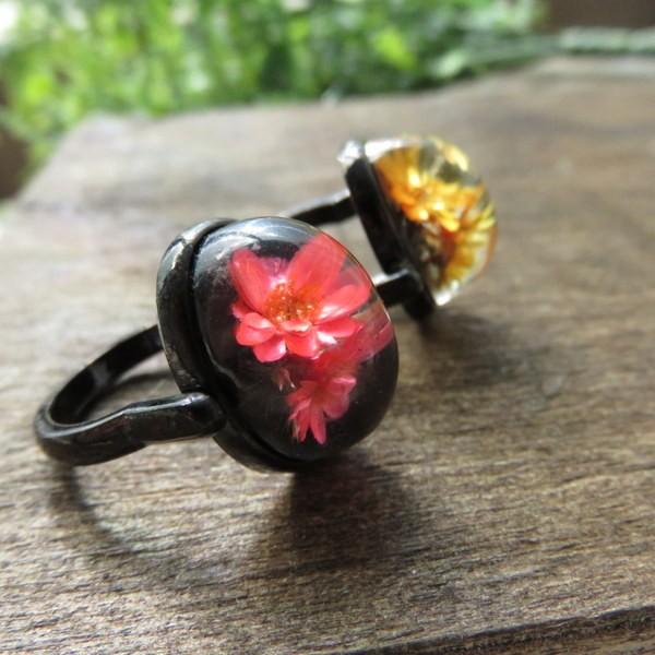 リング ヴインテージ オーバル 花 指輪 楕円 昭和 ロマンティック