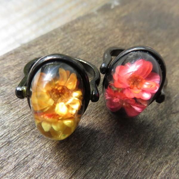 リング ヴインテージ オーバル 花 指輪 楕円 昭和 ロマンティック