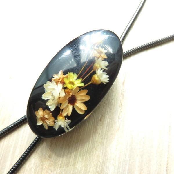 ラリエット ロング ネックレス Y字 フープタイ ヴインテージ 花